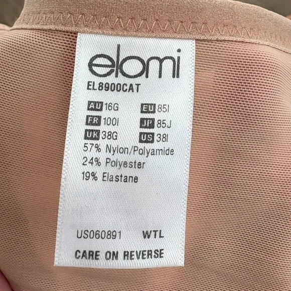 Elomi Matilda Cafe Au Lait Full Figure Underwire Plunge UK 38G US38I - Picture 8 of 10